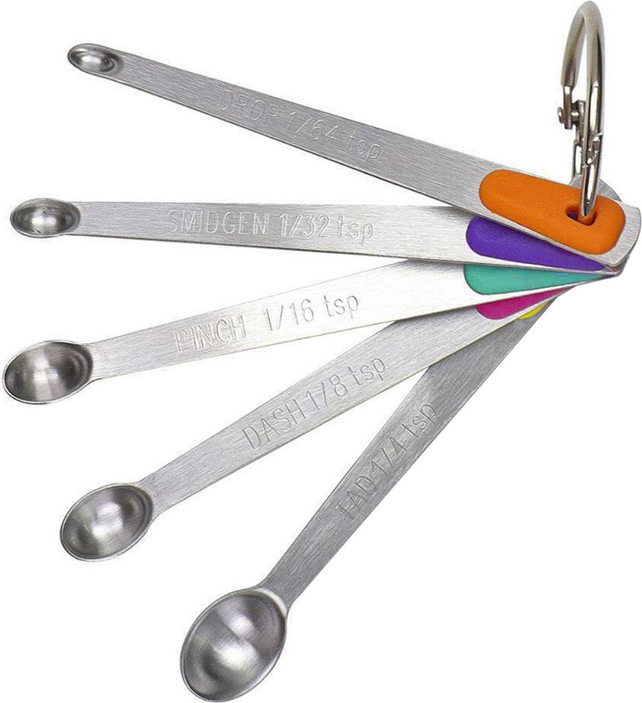 5 Teile/satz Mini Messlöffel Bunte Silikon Edelstahl Lange Griff Lebensmittelqualität Präzise Messung Scoop Küche Gadgets