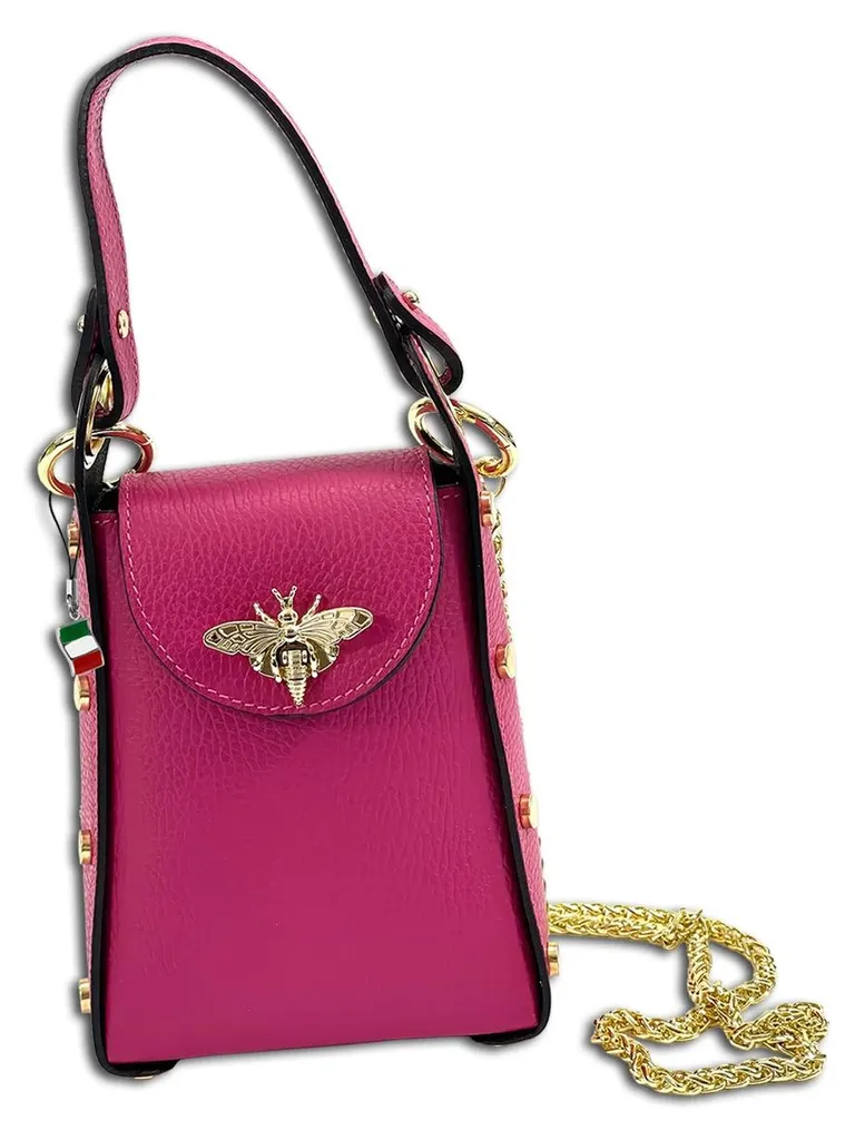 Sac en cuir fuchsia Florence Biene OTF813P avec finitions luxe
