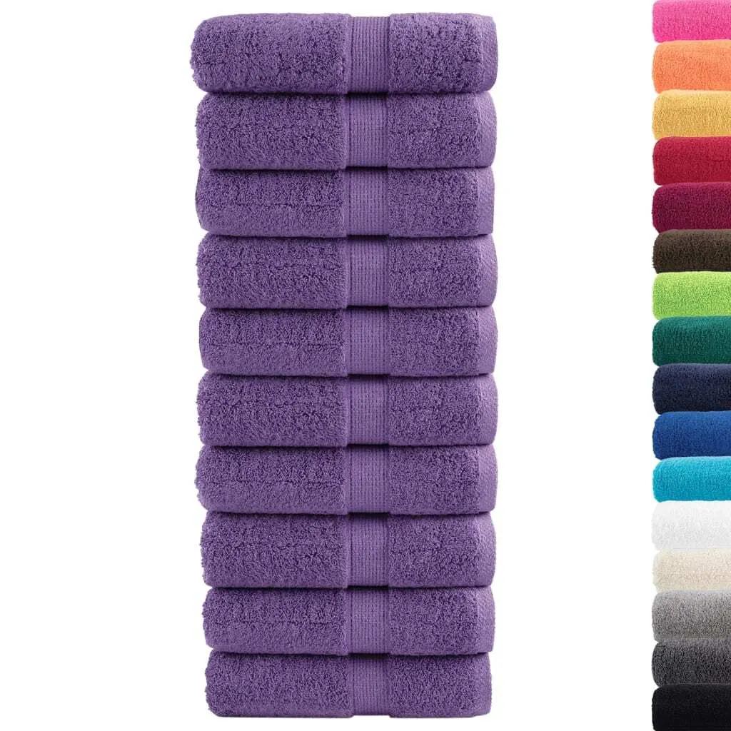 Asciugamani Professionali per Ospiti SOLUND Viola - Cotone 600g/m² vidaXL