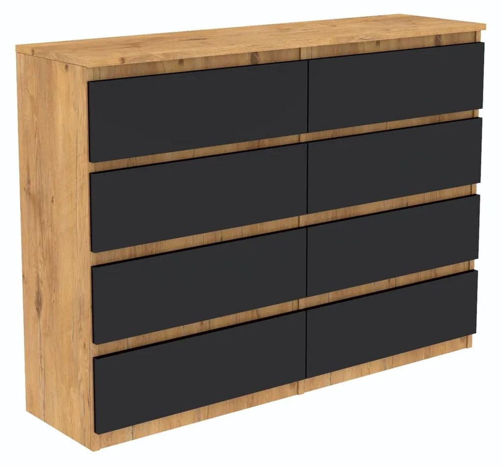 Commode LanceLot en chêne, noir, avec tiroirs, 120 cm, 8 Image du produit 