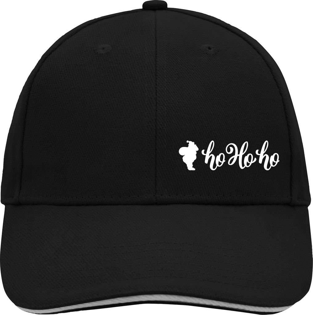 Huuraa Cappy Mütze Santa Claus Ho Ho Ho Black/Light Grey Baumwolle 6-Panel Kappe Geschenkidee