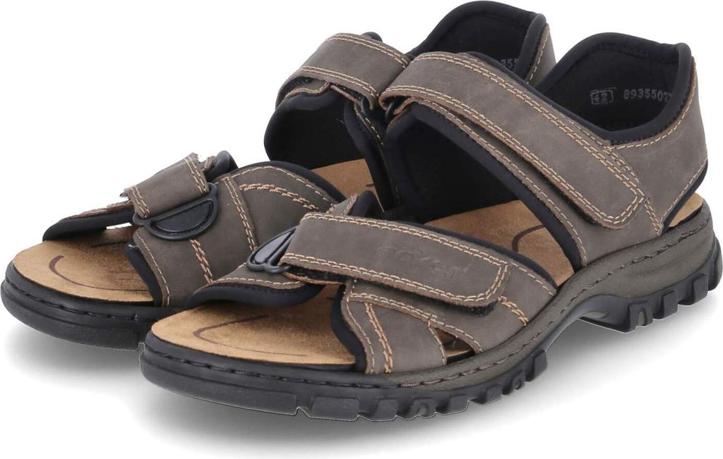 Rieker Herren Sandalen Braun Textil & Synthetik Größe: 45 Produktbild 