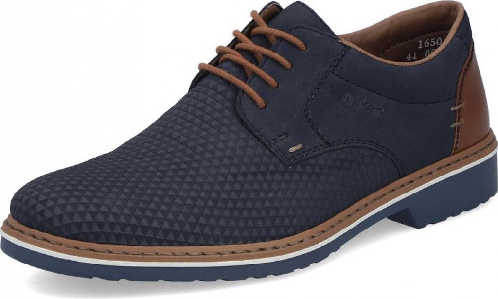 Elegantné šnurovacie topánky Rieker modré Obrázok produktu 
