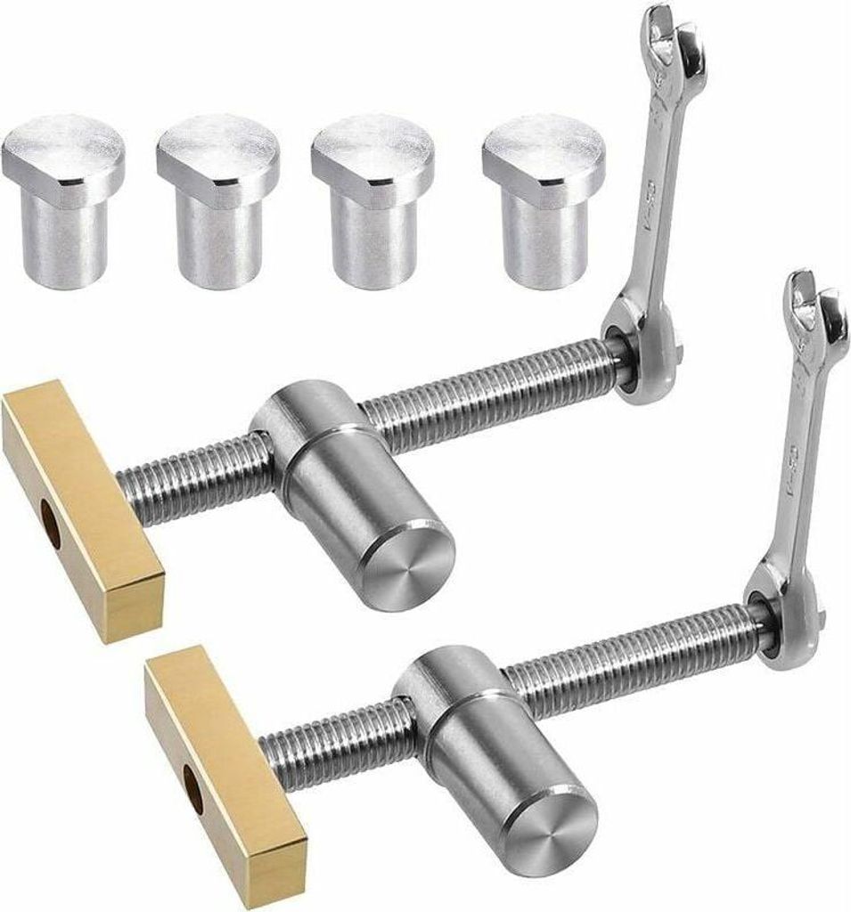 Set aus 2 Tisch- und Werkbank-Schnellspannern mit 4 Bankhaken für 20-mm-Bohrungen, DIY-Positionierungs-Werkbankanschlag und Schnellspannern für 2...
