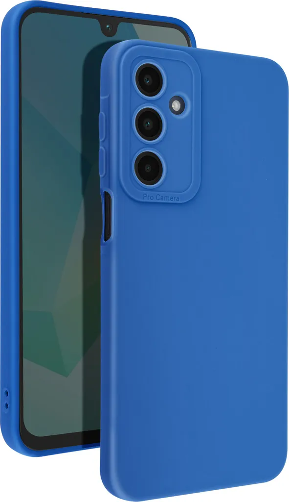 Custodia Blu Elegante per Samsung A16 - Avizar SoftGlow Touch Velluto