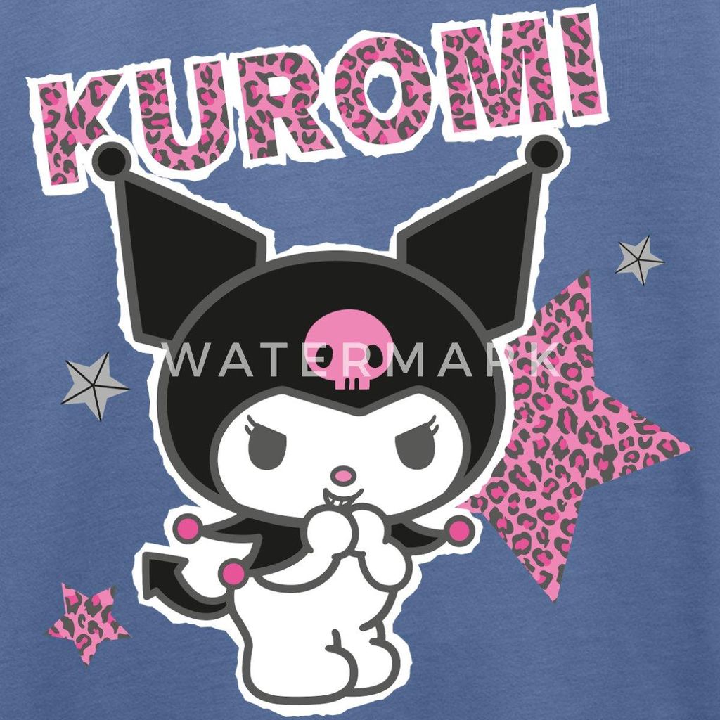 Spreadshirt Kuromi Mit Schriftzug Leo Stil Teenager Premium T-Shirt, 146/152 (10 Jahre), Taubenblau
