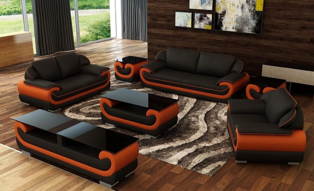 Sofagarnitur 3+2+1 Sitzer + Hocker Set Polstersofa Couch JVmoebel
