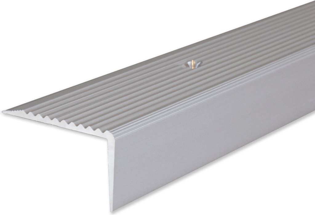 PROVISTON Treppenkante | 20 x 40 x 2000 mm | Treppenkantenprofil Treppenwinkel Winkelprofil Kombiwinkel Aluminium eloxiert Silber Gebohrt