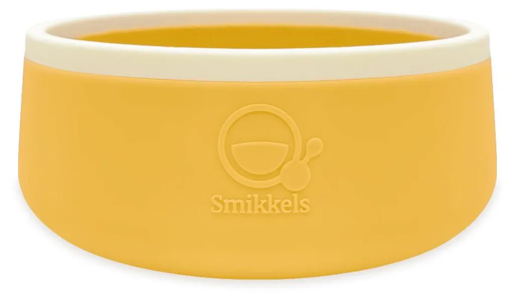 Smikkels Bol Enfant en Silicone Jaune - Vaisselle Durable et Incassable