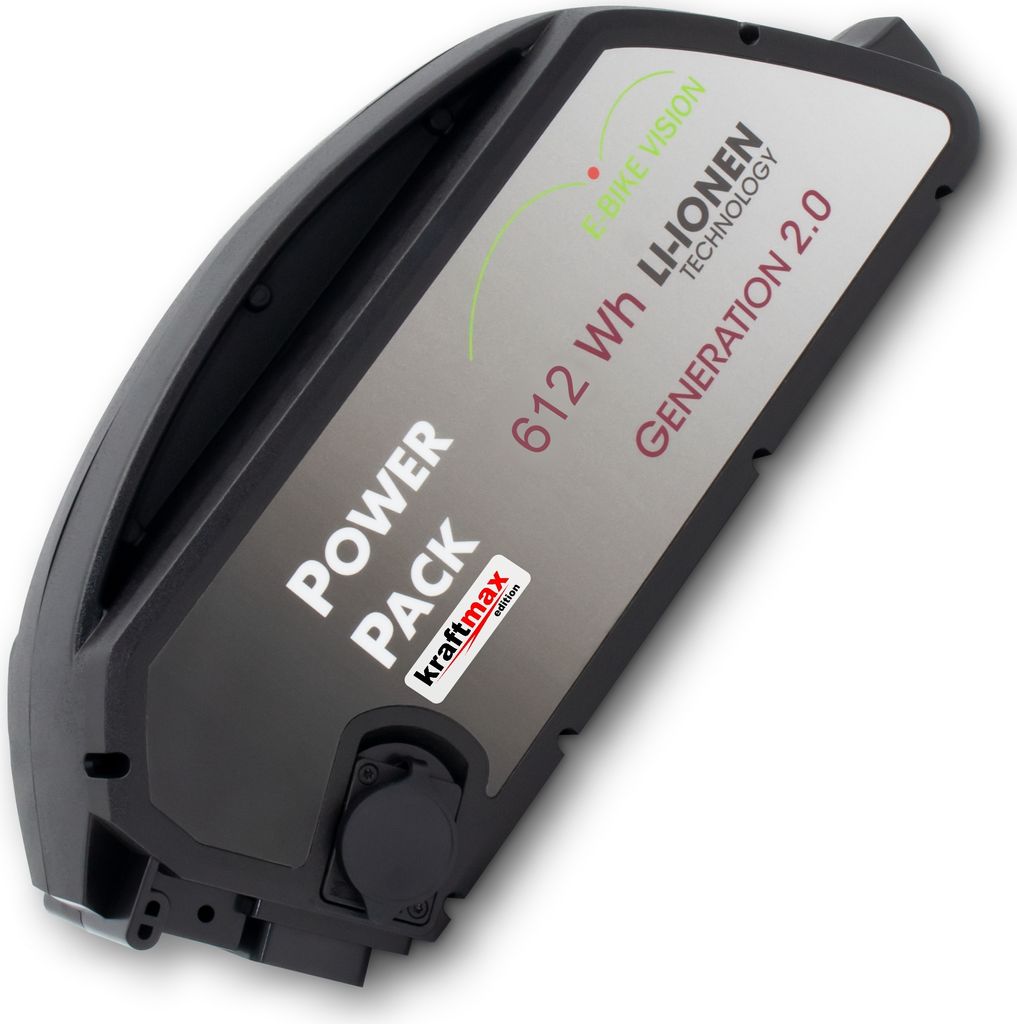 E-Bike Vision Power Pack Akku für Bosch Classic Ebike System 36V / 17Ah / 612WH - Unterrohr - Kraftmax Edition