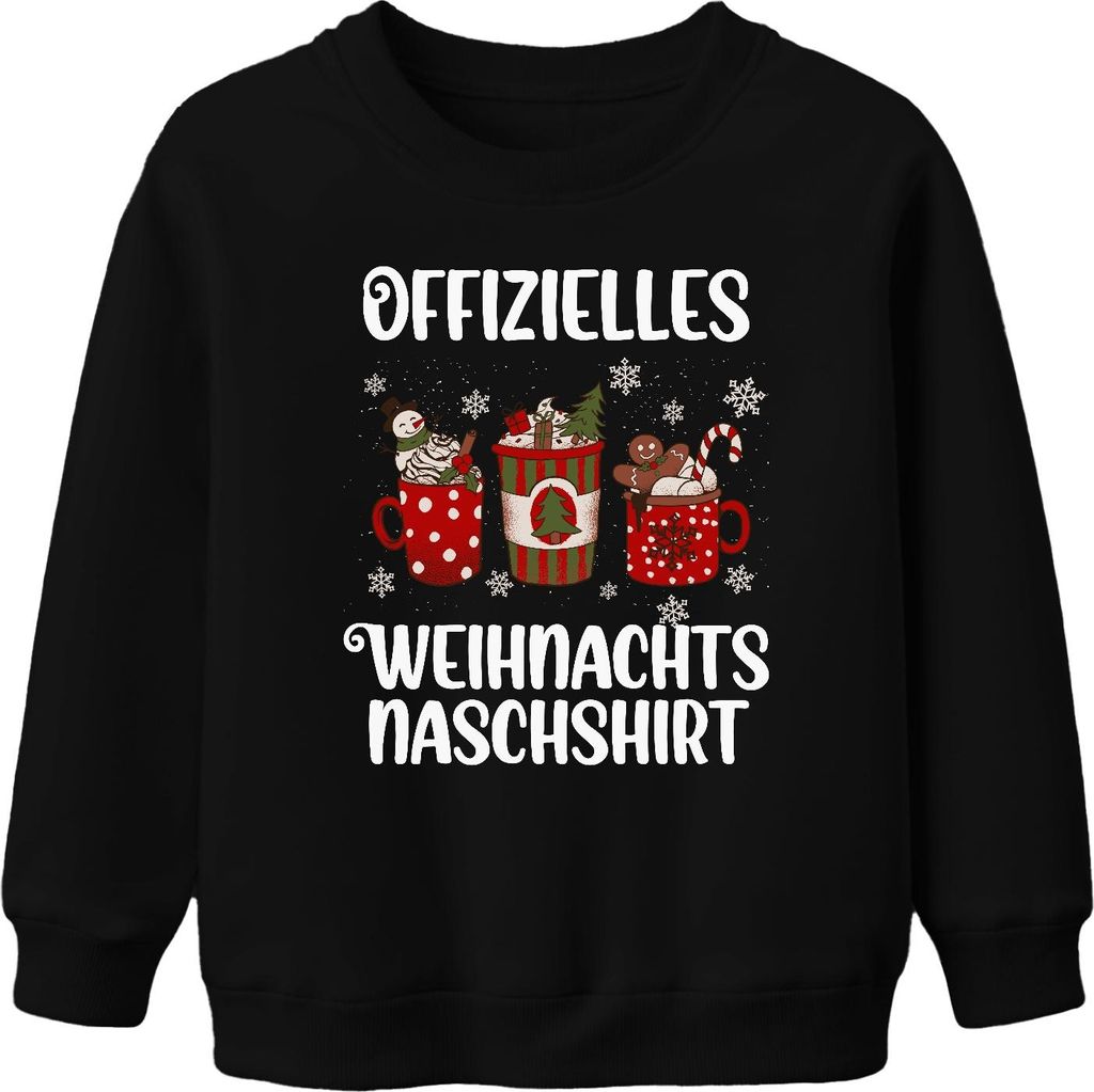 Weihnachten Naschen Faultier Lustig - Weihnachtsgeschenk Christmas Uni Kinder Weihnachtspullover, Schwarz, 104