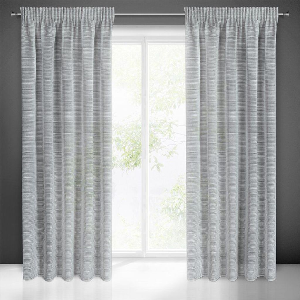 Gardine ARIA silber 140x300 cm Kräuselband