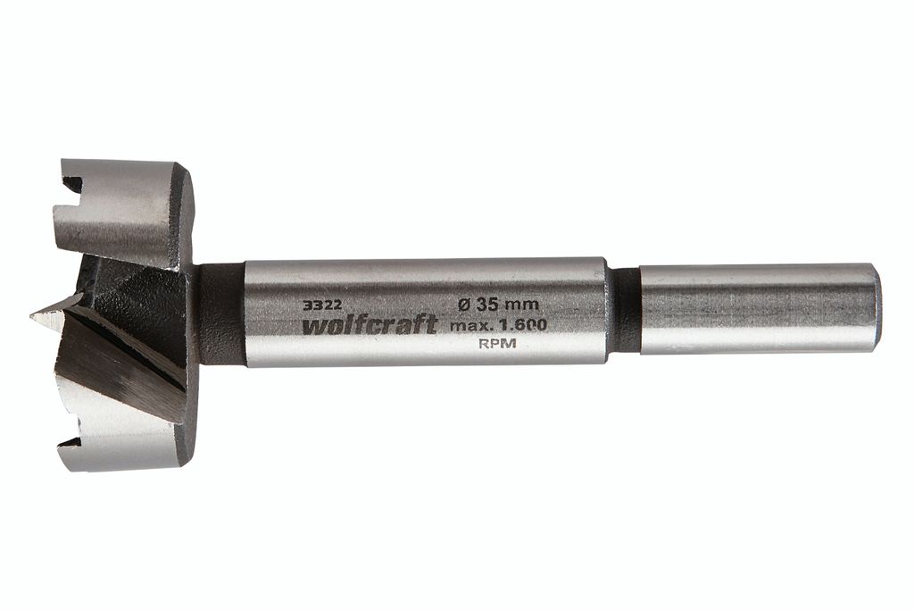 wolfcraft Forstnerbohrer, Ø 35 mm I 3322000 I Zum Bohren in Holz mit und ohne Tiefenbegrenzung of