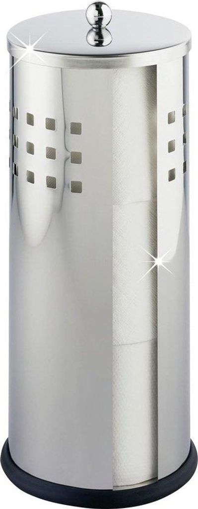 Toilettenpapierhalter für 3 Rollen, rostfreier Stahl, Rautenmuster, mit Aussparung, 13 x 34 cm