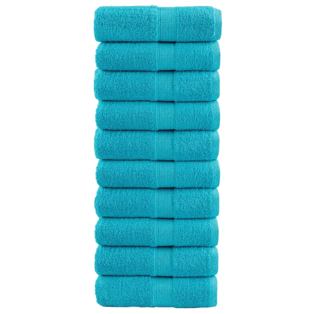 Asciugamani Ospiti SOLUND 10 pz Turchese 30x50 cm 600g/m² | Cotone Premium