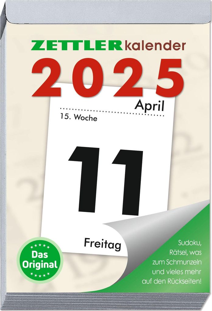 Tagesabreißkalender XXL 2025 - 9,9x14,3 cm - 1 Tag auf 1 Produktbild