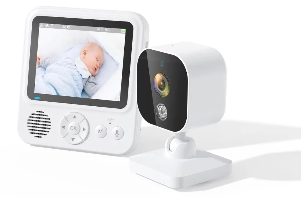 Caméra de surveillance bébé sans fil avec vision nocturne 2,8 pouces