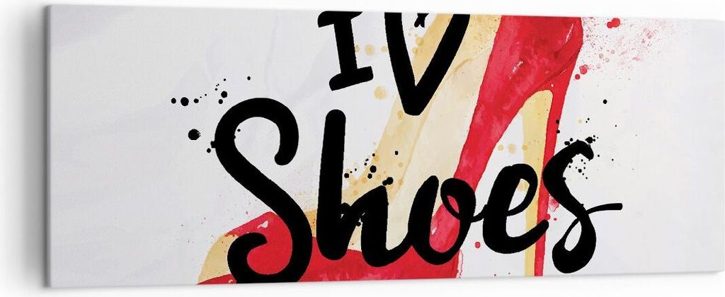 Bild auf Leinwand - Leinwandbild - Schuh Ferse Frau Mode - 140x50cm - Wand Bild - Wanddeko - Leinwanddruck - Bilder - Kunstdruck - Wanddekoration -...