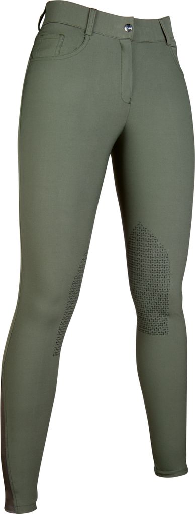 HKM Reithose Sunshine Silikon-Kniebesatz OLIVGRÜN, Gr. 44