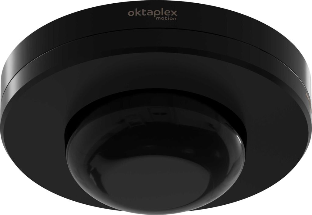 Oktaplex Präsenzmelder 360° IP65 Decken Bewegungsmelder Außen & Innen 230V schwarz LED geeignet mit Dauer-An Funktion