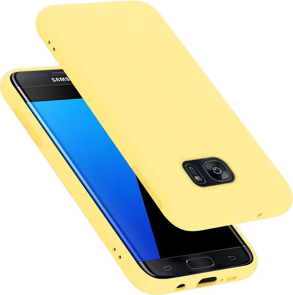 Cadorabo Schutzhülle für Samsung Galaxy S7 EDGE Hülle in Gelb Handyhülle Case Cover TPU Etui
