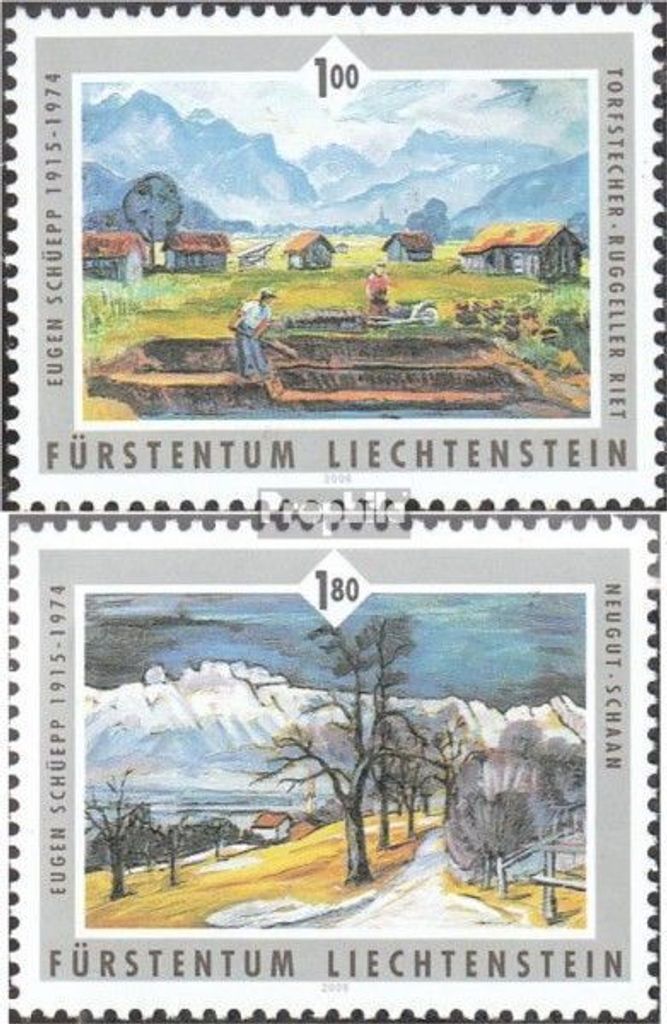 Briefmarken Liechtenstein 2006 Mi 1405-1406 (kompl.Ausg.) gestempelt Maler in Liechtenstein