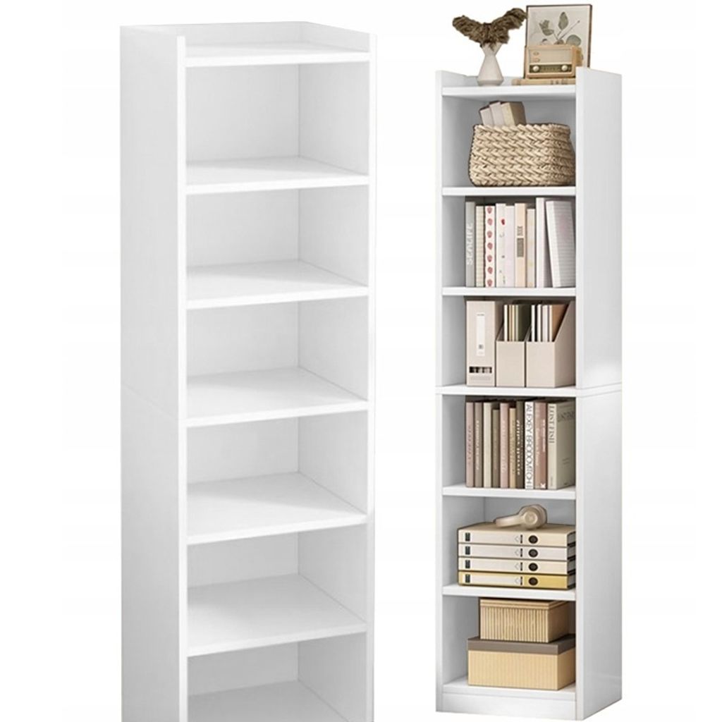 Weisses Stehendes Bücherregal Hoher Skandinavischer Produktbild 