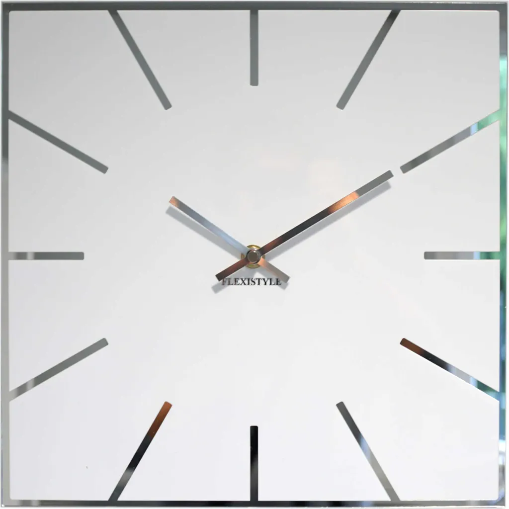 Horloge murale EXACT 30 cm blanche au design épuré pour salon moderne