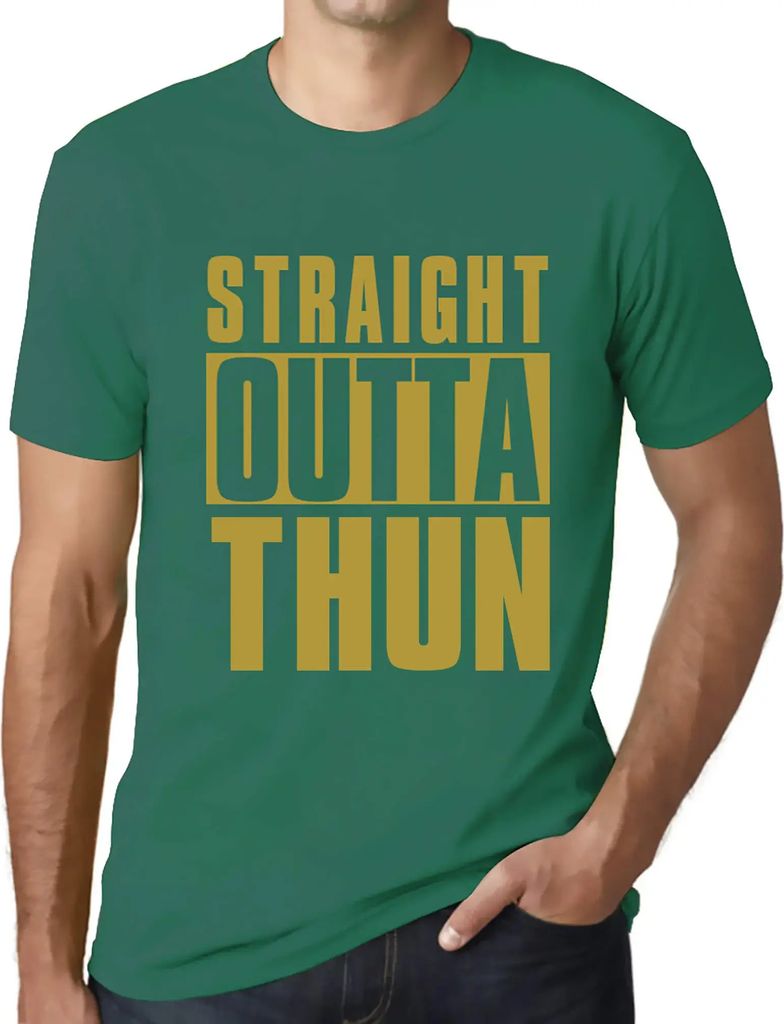 Herren Grafik T-Shirt Direkt aus dem Thun – Straight Outta Thun – Öko-Verantwortlich Vintage Jahrgang Kurzarm Lustige Druck Geburtstag Geschen...