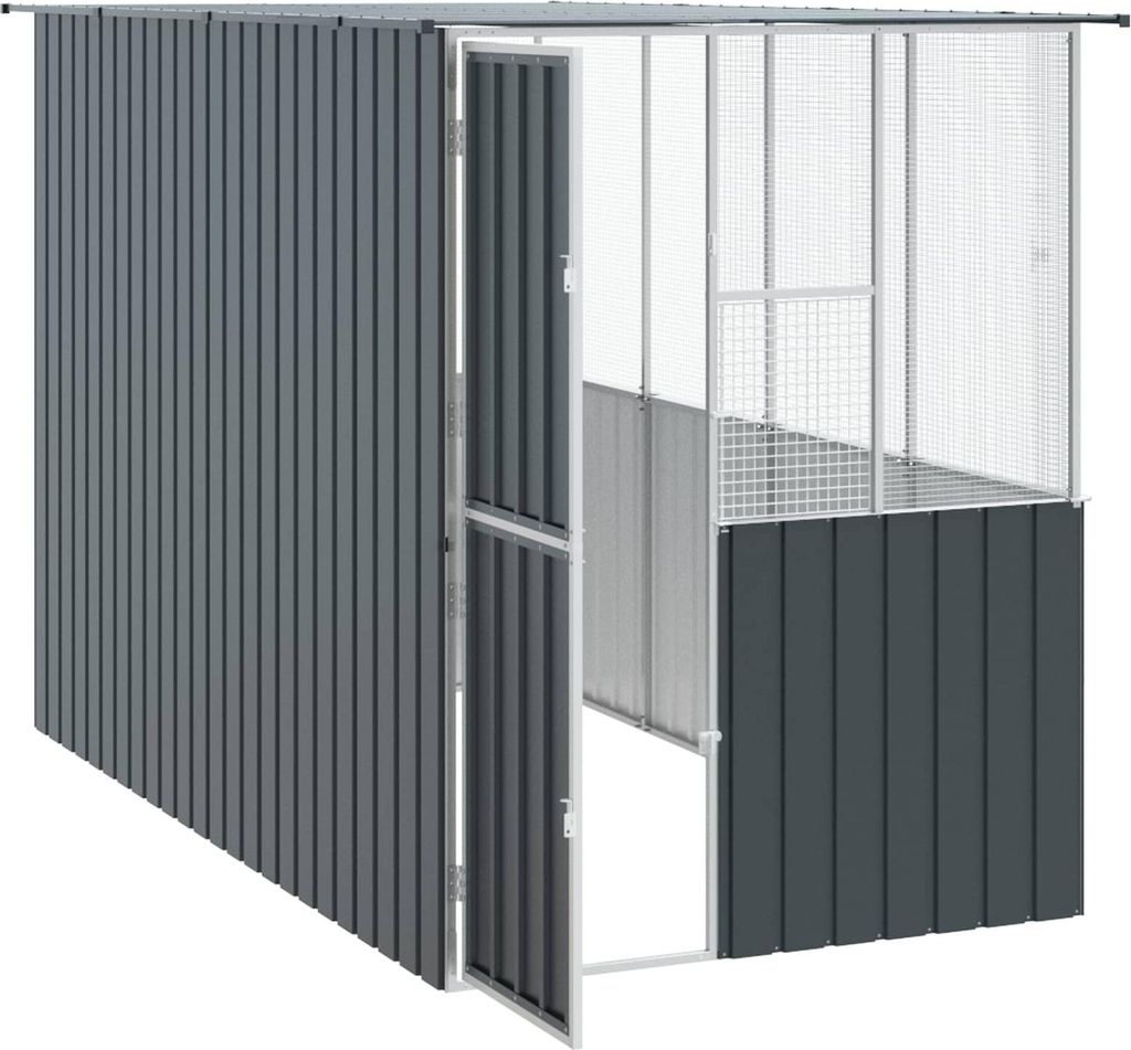 vidaXL Vogelkäfig Anthrazit 165 x 318 x 200 cm Verzinkter Stahl