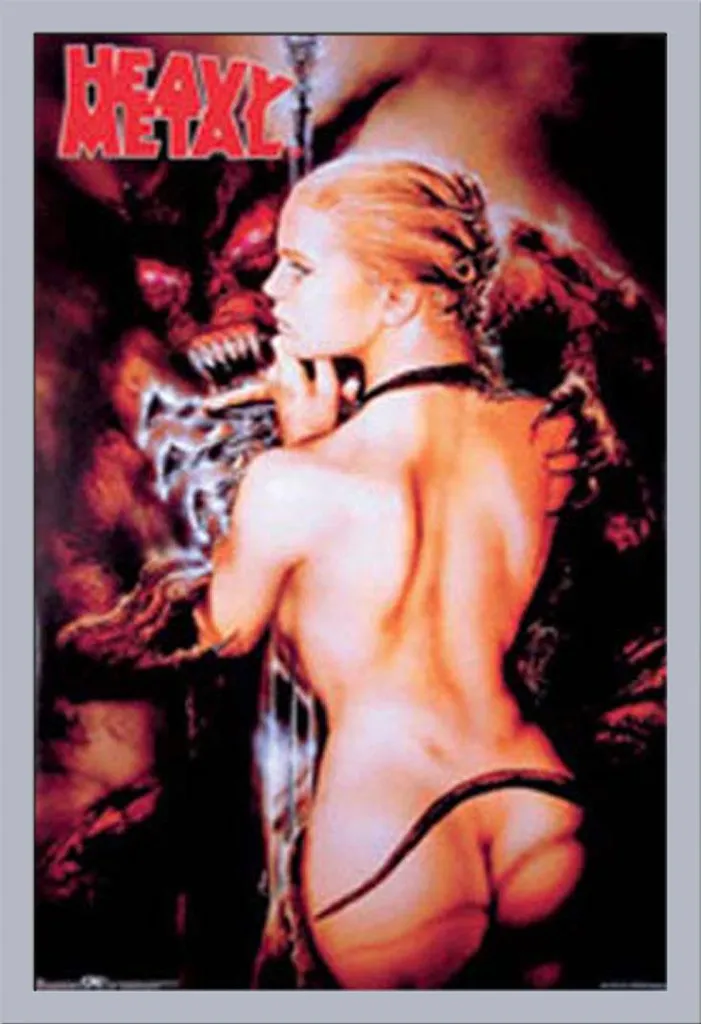 Poster Heavy Metal Embrace di Luis Royo con Cornice Shinsuke Maxi MDF
