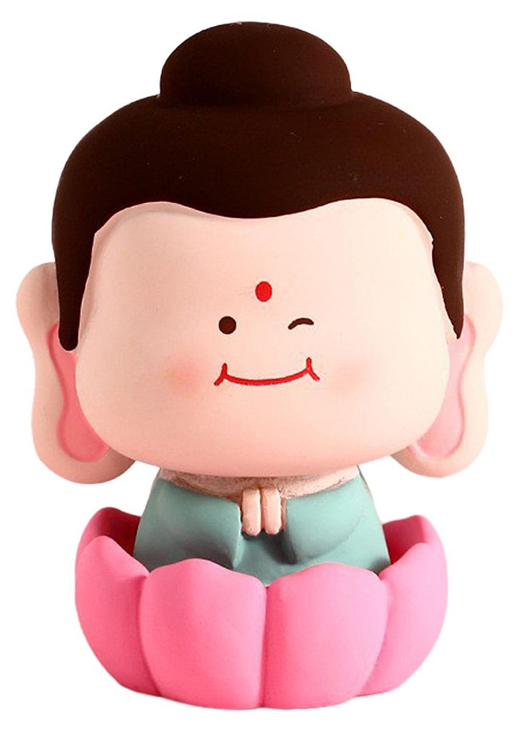 Buddha-Statue auf Lotussockel, kleine Buddha-Figur aus Kunstharz, Meditationsskulptur für Zuhause, Büro, Schreibtisch, Auto-Armaturenbrett-Dekora...