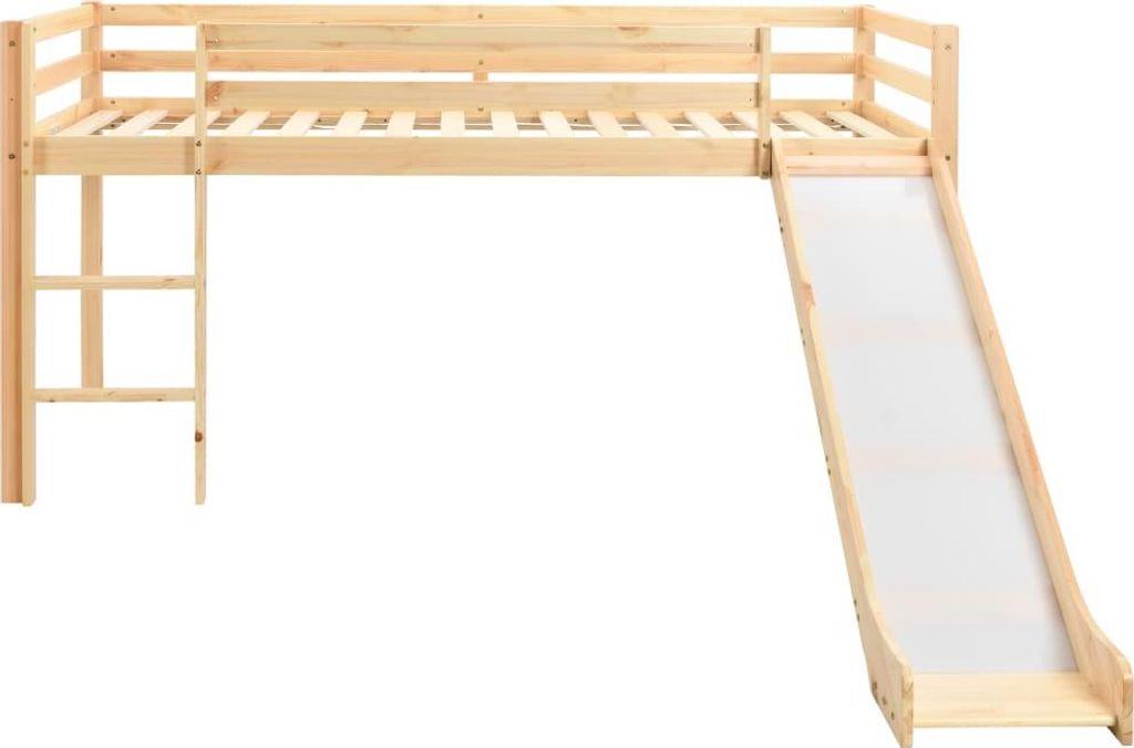 vidaXL Kinderhochbett-Rahmen mit Rutsche & Leiter Kiefernholz 97x208cm