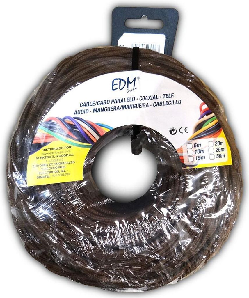 Kabel EDM 11891 Braun 2 x 1 mm 5 m