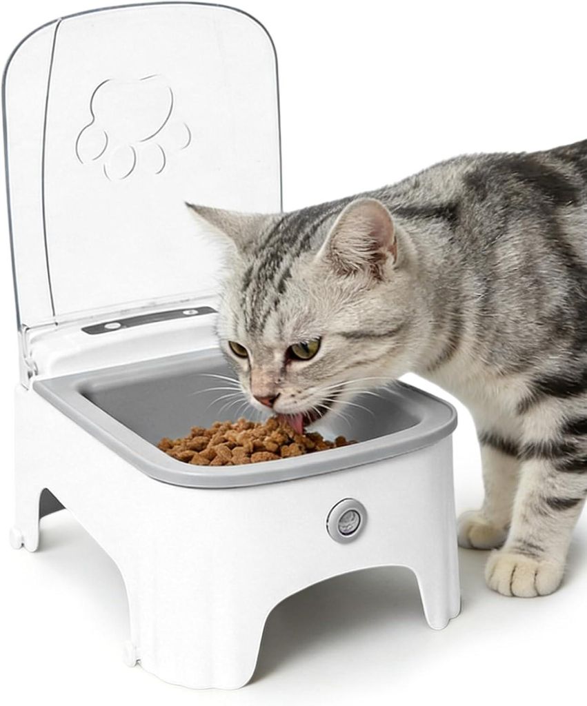 Futterautomat Katze Hund Automatisch Zeitgesteuert Grau ABS Produktbild 
