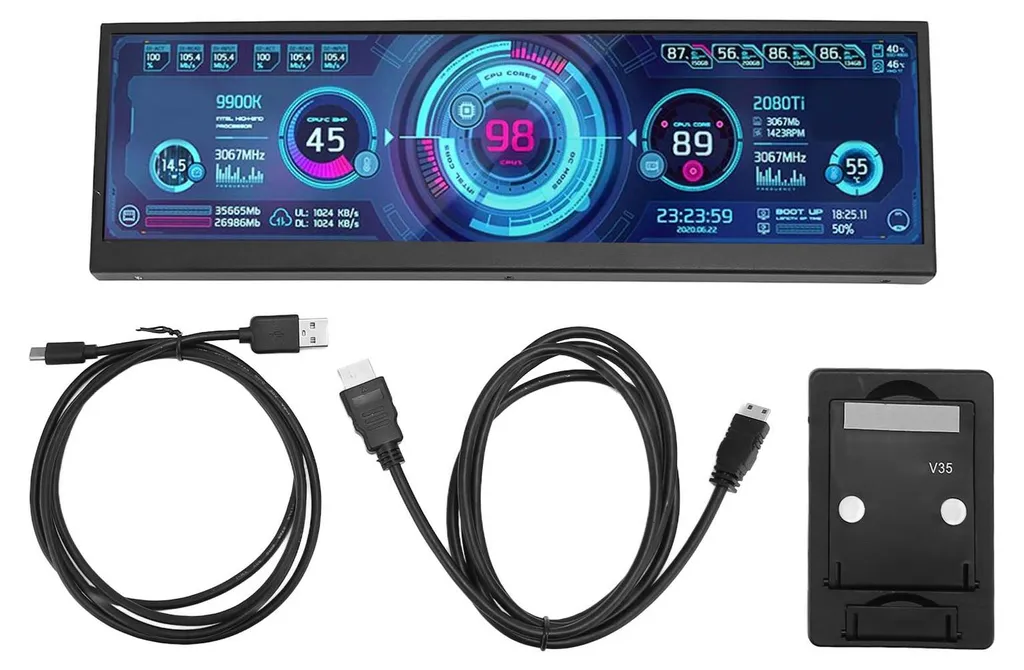 Moniteur Portable 12,6" Écran LCD Étiré FHD pour Ordinateur et PC