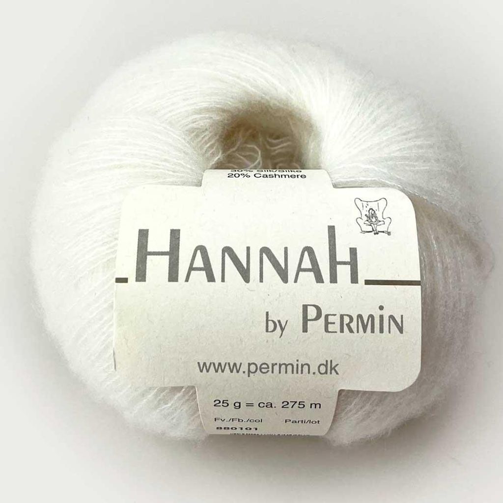 Hannah by Permin – s Garn aus Merino, Seide und Kaschmir (01 Weiß)