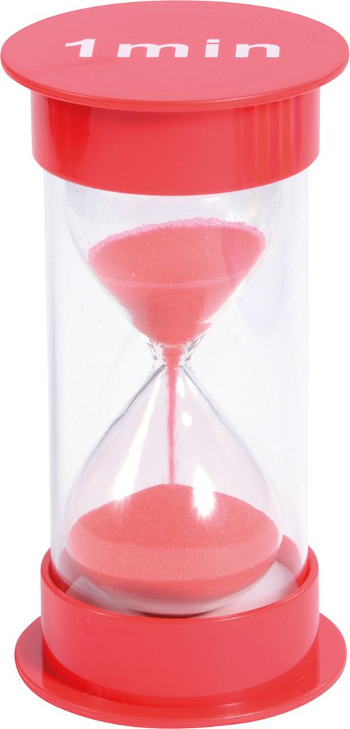 EDUPLAY 120439 Sanduhr 1 min, Ø 6,5 x 12 cm hoch, rot Produktbild 