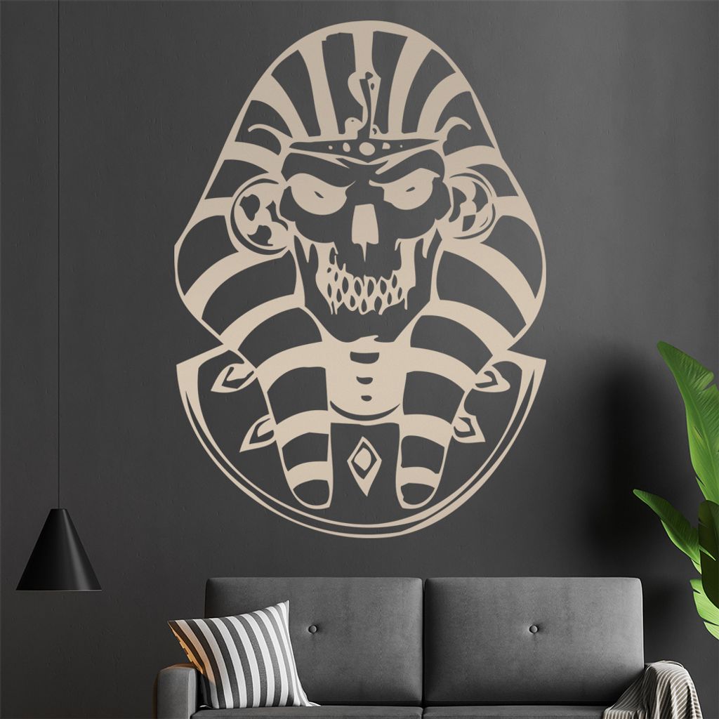 Untoter Pharao Wandtattoo in 6 Größen - Wandaufkleber Wall Sticker - Dekoration, Küche, Wohnzimmer, Schlafzimmer, Badezimmer