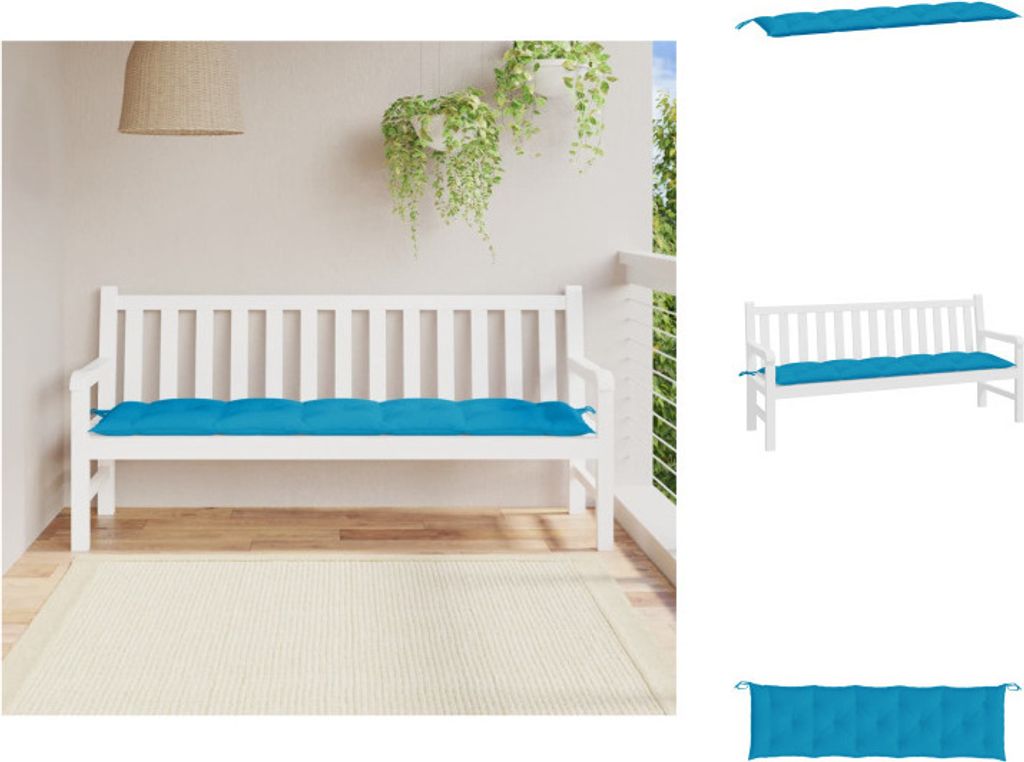 vidaXL Gartenbank-Auflage Hellblau 180x50x7 cm Oxford-Gewebe - Sitzpolster