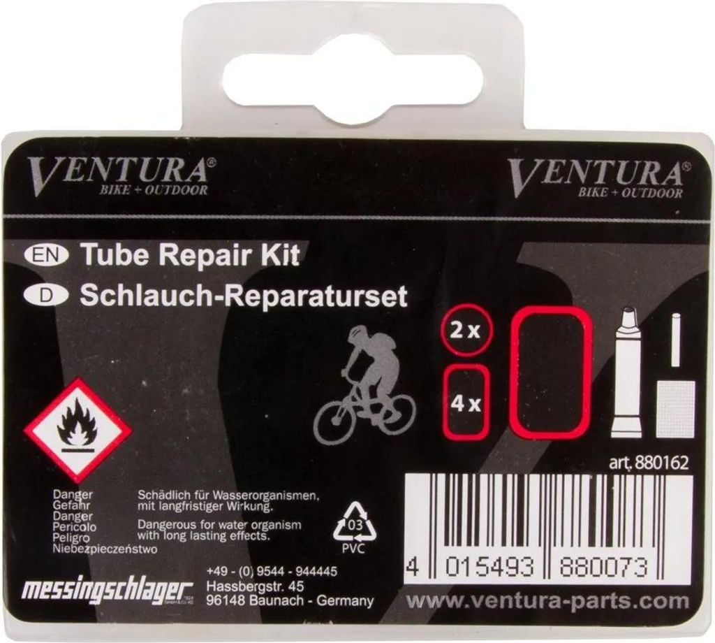 Ventura Fahrrad Set Schlauch-Reparaturset - Reifenreparatur Luftmatraze Pannenset Flickzeug
