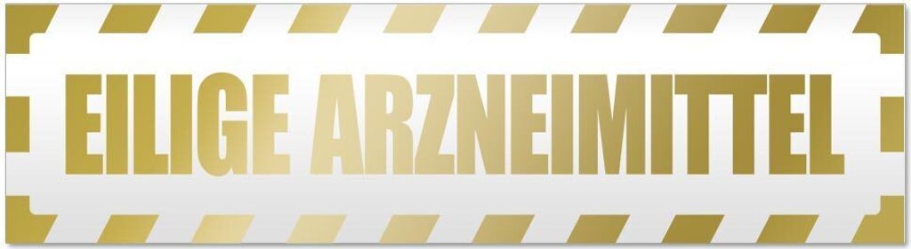 Kiwistar Eilige Arzneimittel gestreift Magnetschild Schild magnetisch - 30cm Gold - Magnetfolie für Auto PKW Kfz