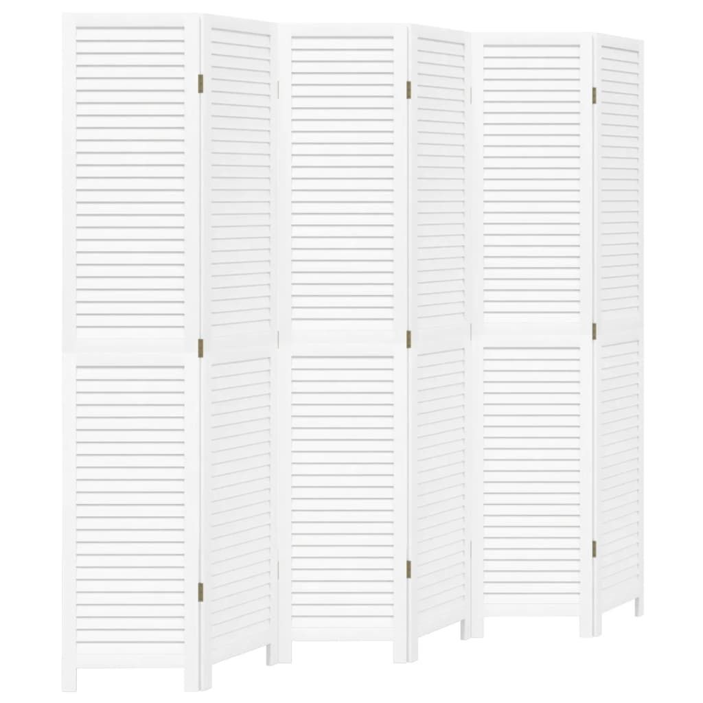 vidaXL Séparation de pièce 6 pièces blanc bois massif Image du produit 