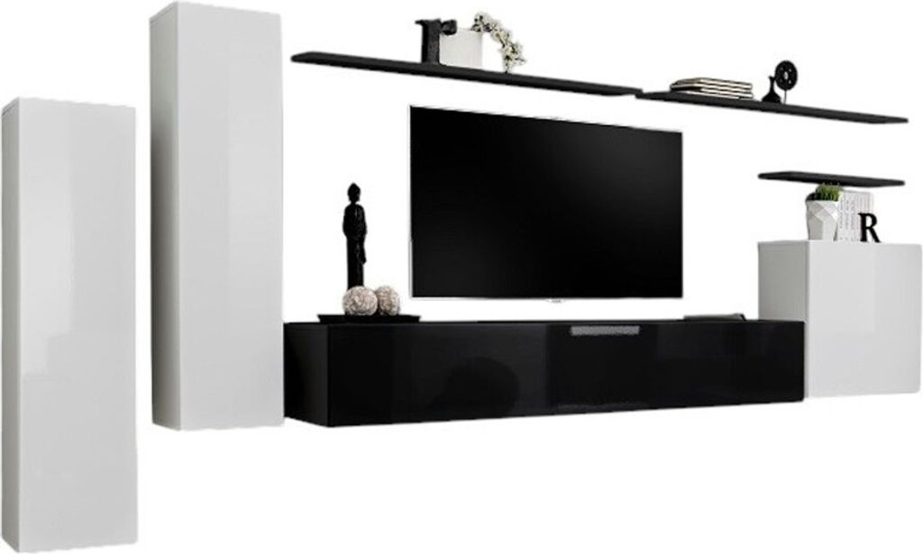 Meublorama AM-SWITCH 1-WS SW 1*7C/89KG, 3 Regale, 4 Tür(en), Weiß, Mitteldichte Faserplatte (MDF), 400 mm, 3300 mm