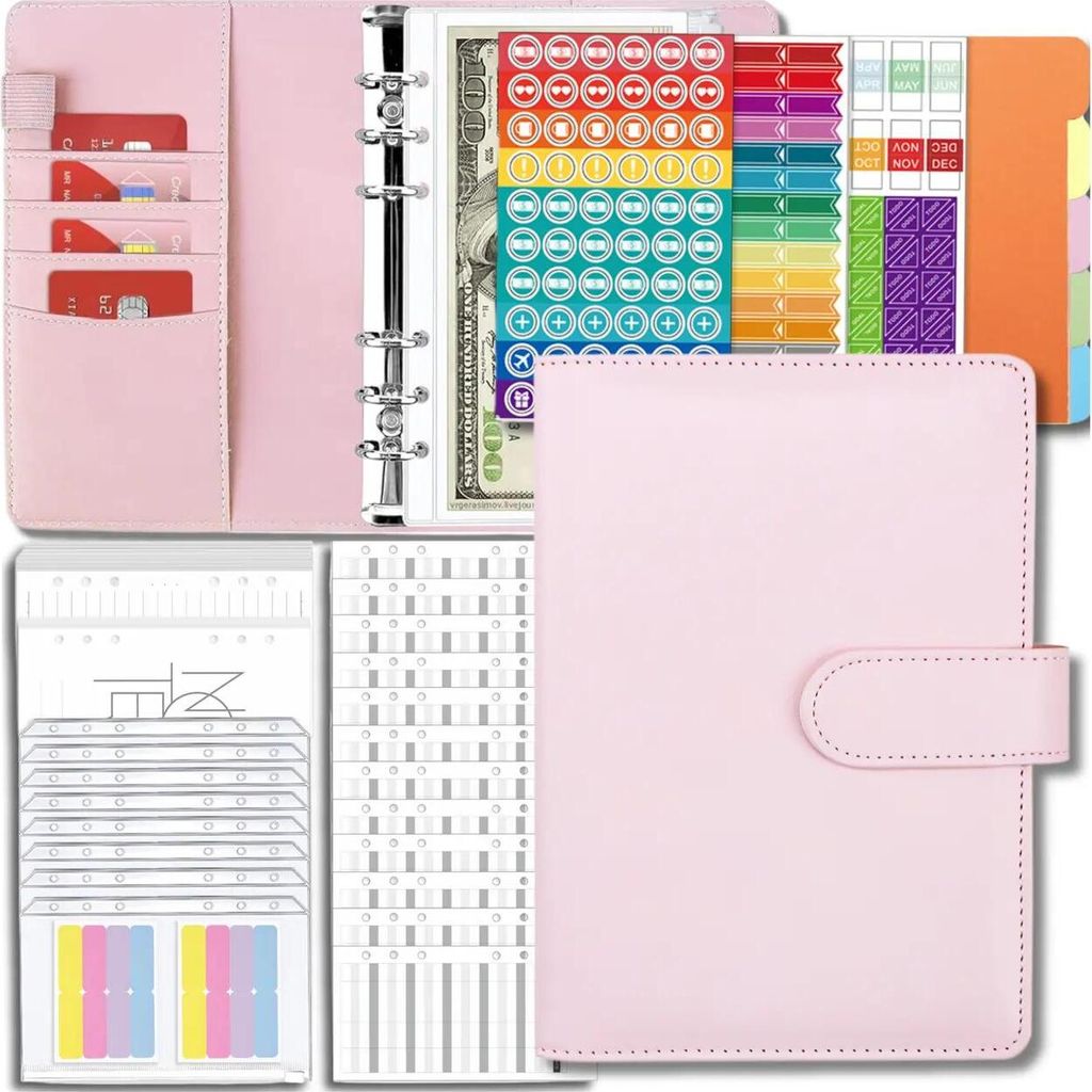 Organizer-Notizbuch-Budgetplaner-Finanzordner-Set in Rosa Produktbild 