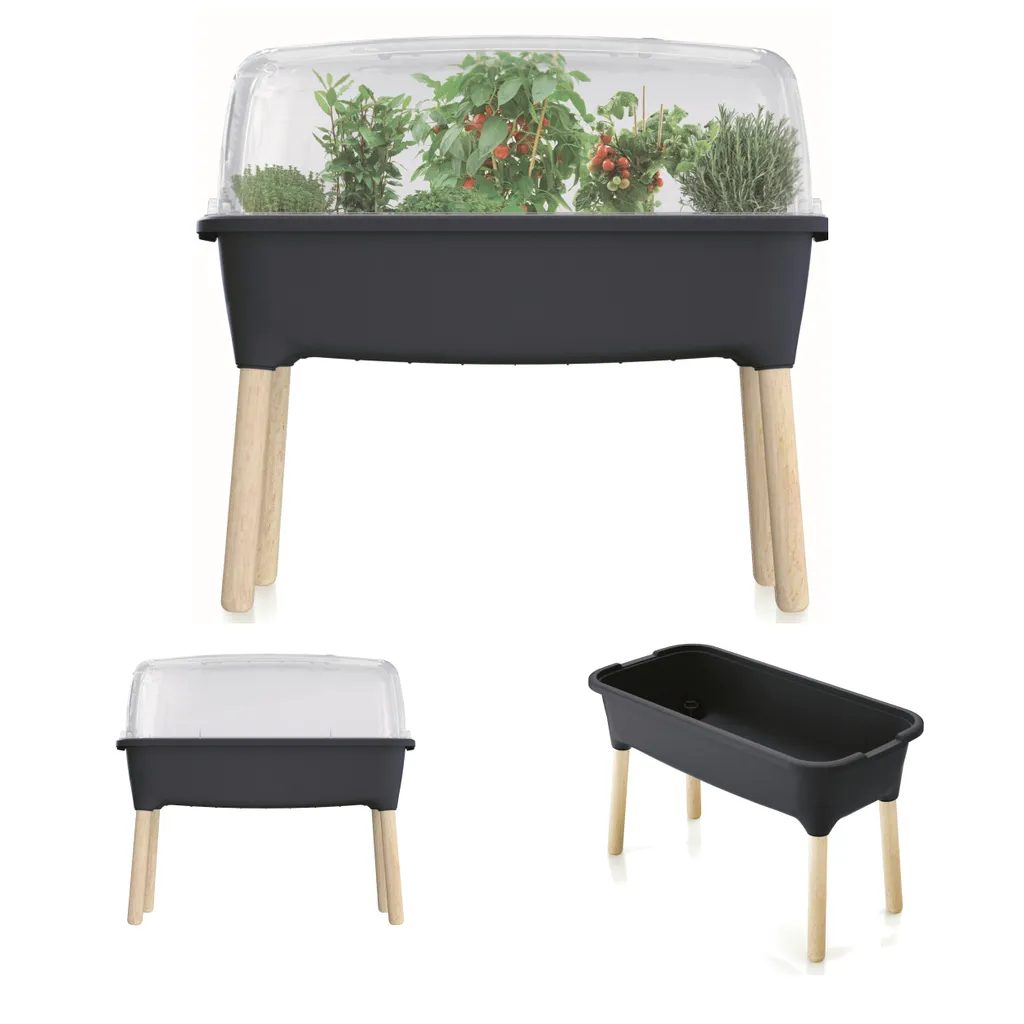 Pot de fleurs avec couvercle : Mini serre anthracite pour vos semis bio - 6