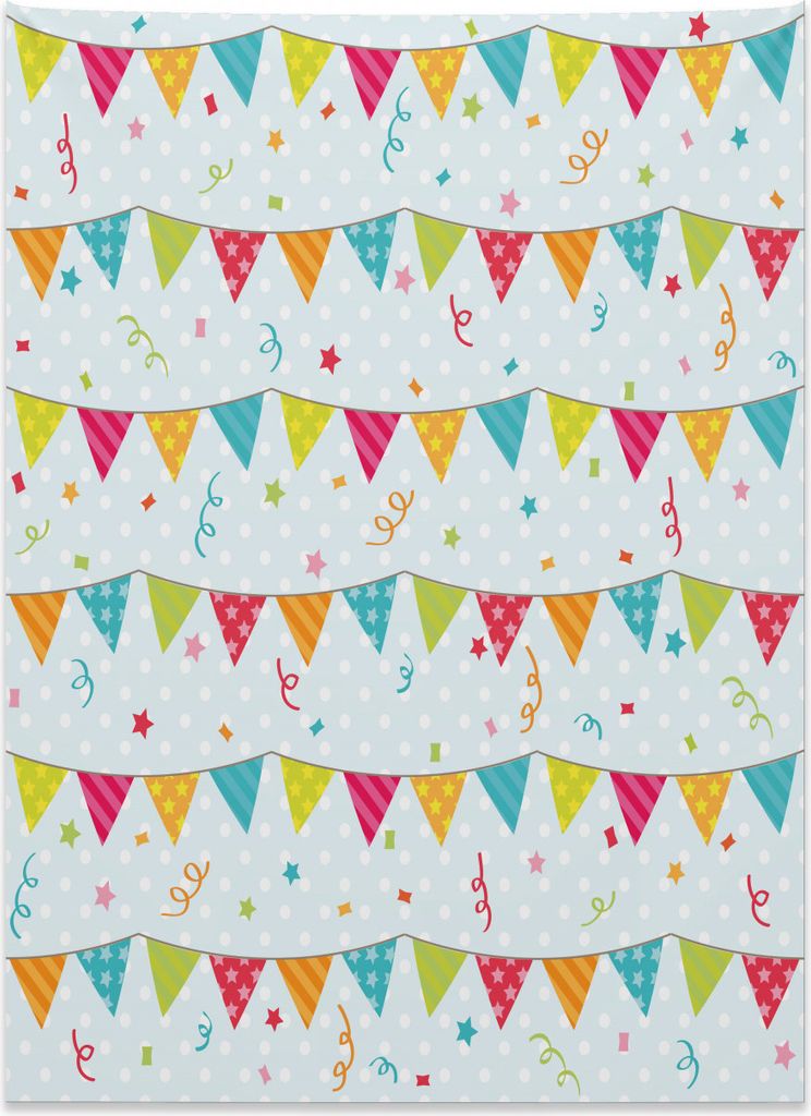 Abakuhaus Kids Wandteppich, Geburtstagsfeier-Flaggen-Sterne aus Weiches Mikrofaser Stoff Kein Verblassen Klare Farben Waschbar, 110 x 150 cm, Mehrf...