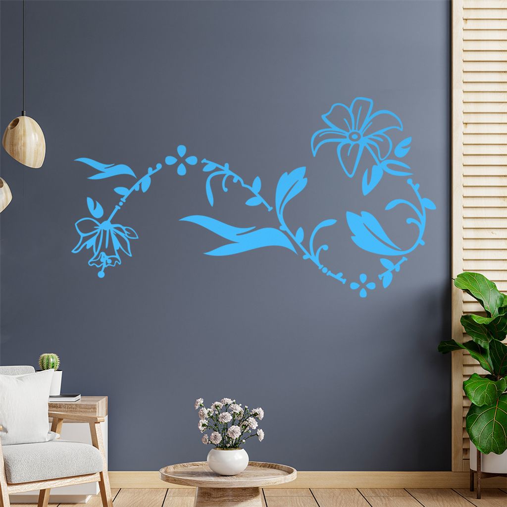 Blumen -Ranken Wandtattoo in 6 Größen - Wandaufkleber Wall Sticker - Dekoration, Küche, Wohnzimmer, Schlafzimmer, Badezimmer