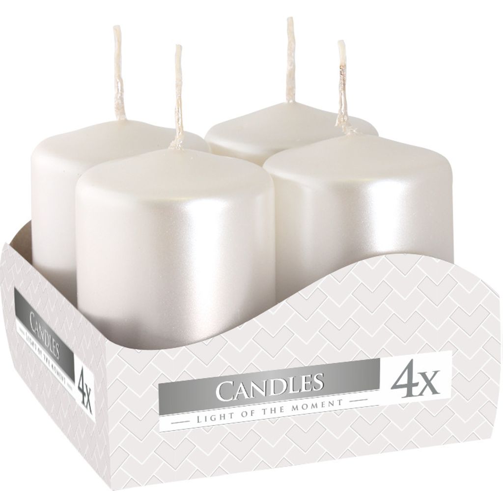 Candela dell'Avvento d4x6cm/4pz/metallo bianco lucido!!! Immagine del prodotto 