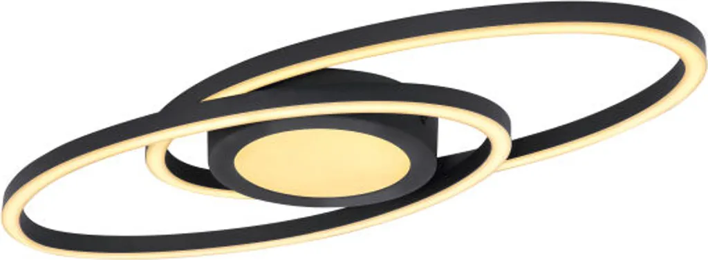 Plafonnier LED Cuisine et Couloir Noir Design Moderne 2000lm 24W 57cm